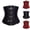 Black, variant on VeFlora Women's Corset Top, Leather Waist Cincher with Zipper and Buckles(Black/L)