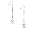 thumbnail image 2 of Delight Jewelry Silvertone Large Initial - X - Silver-tone Long Sparkle Dangle French Earrings, 2 of 4