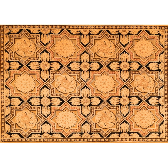 Ahgly Company Indoor Rectangle Persian Orange Traditional Area Rugs, 6' x 9'