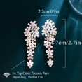 thumbnail image 6 of Beauty Long Drop Light Pink Yellow Gold Plated CZ Women Dangling Flower Earrings, 6 of 9