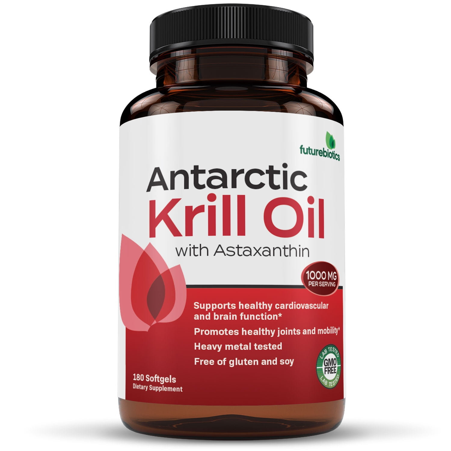 Futurebiotics Antarctic Krill Oil with Omega-3s EPA, DHA, Astaxanthin - Non-GMO, Gluten Free, 180 Softgels