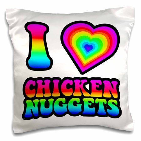 3dRose Groovy Hippie Rainbow I Heart Love Chicken Nuggets, 