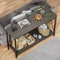 thumbnail image 4 of Simple Hogar Credenza,Credenza recibidor de Madera de 2 Capas Gris,Estilo Moderno Mesa de Entrada,Fácil de Montar Mesas recibidor,Las Dimensiones de la Mesa recibidor Entrada Son 102 * 30 * 70.5(CM), 4 of 7