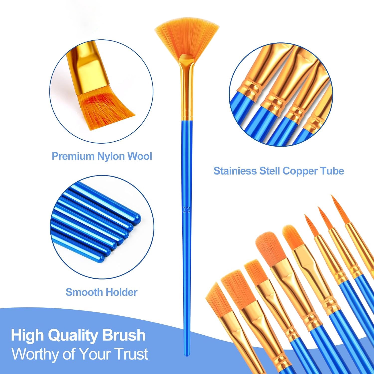 Paint Brushes Set - 30pack/360pcs Nylon Hair Paintbrushes Round-Pointed Tip Paint Brushes for Acrylic Painting,Watercolor Oil Miniature Painting Kits,Paint Brushes for Kids Adult Arts Supplies