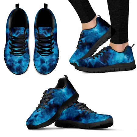 

Blue Space Galaxy Fashion Women Lace up Flat Shoe Casual Mesh Sneaker for Ladies Comfort Lightweight Walk Footwear
