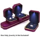 thumbnail image 4 of Caja cuadrada de lujo para anillos de terciopelo con luz LED para propuesta, compromiso, boda, color morado, 4 of 5