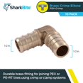 thumbnail image 2 of Codo Pex 90D 1/2" Latón (Paquete De 1), 2 of 5