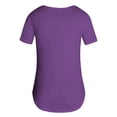 thumbnail image 4 of Cathalem Hauts Courts Oversize pour Femmes, Col Rond, Tricotés, Unis, Amples, Décontractés, Basiques, Blouses, Violet TG, 4 of 4
