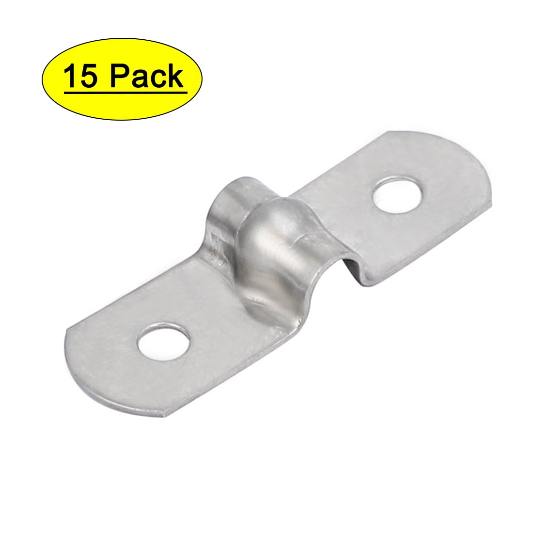 0.55 Rigid Pipe Strap 2 Holes 304 Stainless Steel Tension Tube Clip Clamp 10pcs sourcing map 14mm