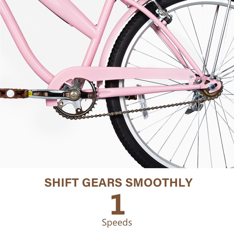 Hykolity 24" Adult Cruiser Bike, Single-Speed Pink photo 6