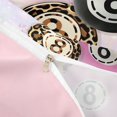 thumbnail image 4 of Castle Fairy Billiard Leopard Print Twin Duvet Cover, Diamond Pattern Twin Bedding, Pink Black Brown,Pink Reversible,2pcs,1 Duvet Cover and 1 Pillowcase, 4 of 6