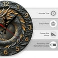 thumbnail image 2 of Wall Clock Decorative - Retro Cool Dragon Print 2D Vintage Wall Clocks Battery Operated Silent Non-Ticking for Bedroom, Living Room, Kitchen, Office, Classroom, 10 Inch, 2 of 7