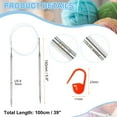 thumbnail image 2 of Uxcell Knitting Needles Size US 8(5mm) Circular Needle 39 Inch(100cm) Round Metal Stainless Steel Needle for Handmade Projects DIY Knitting, 2 of 7