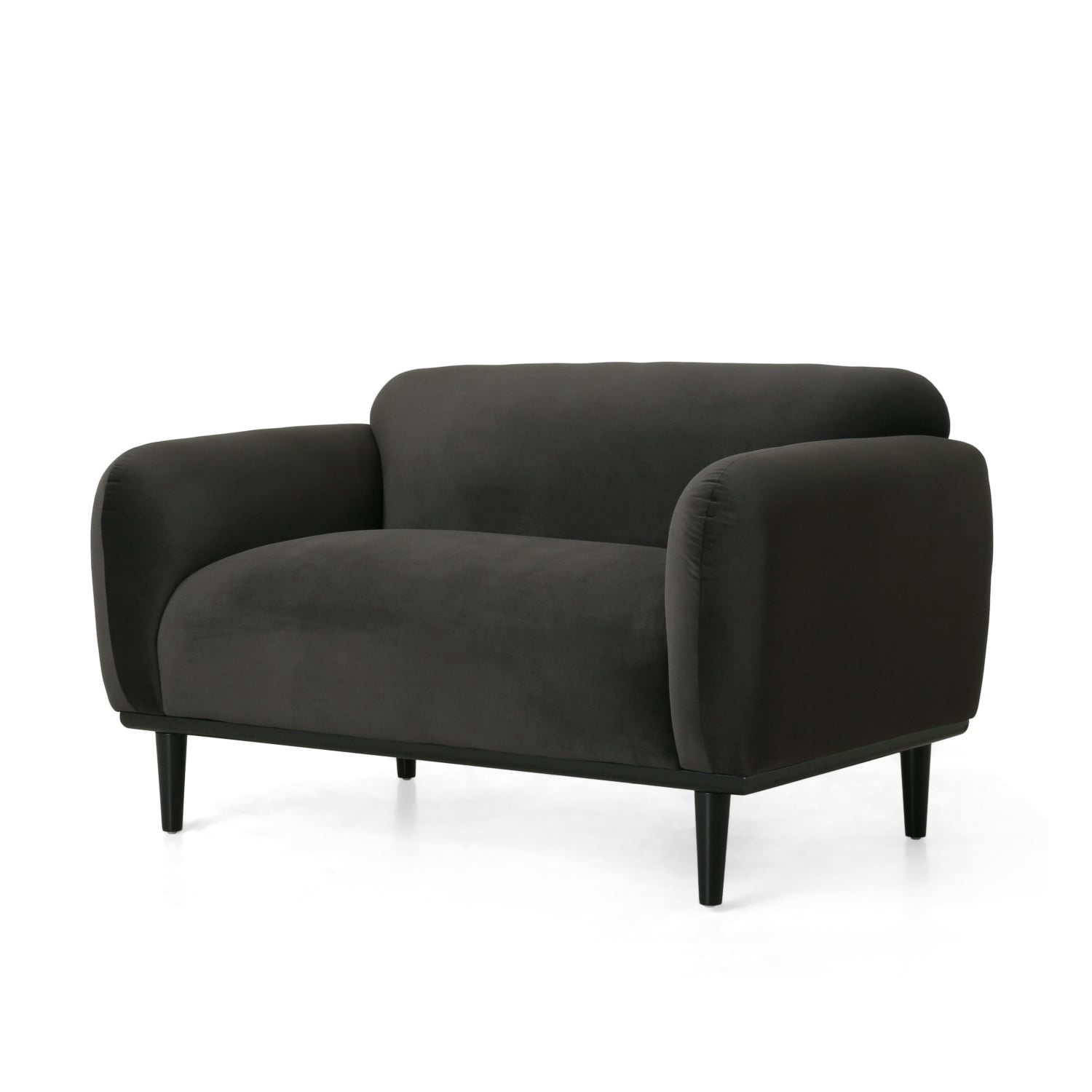 50" Loveseat Sofa 2 Seater Couch Upholstered Modern Compact Sofa with Birch Wood Legs, Small Space Couch for Living Room, Office, Reading Nook, Dark Gray