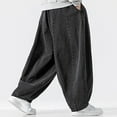 thumbnail image 6 of Men's Casual Cargo Denim Pants 2025 Loose Fit Wide Leg Palazzo Pants Trendy Streetwear Flowy Jeans for Going Out, 6 of 9