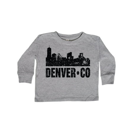 

Inktastic Denver Colorado Skyline Grunge Gift Toddler Boy or Toddler Girl Long Sleeve T-Shirt
