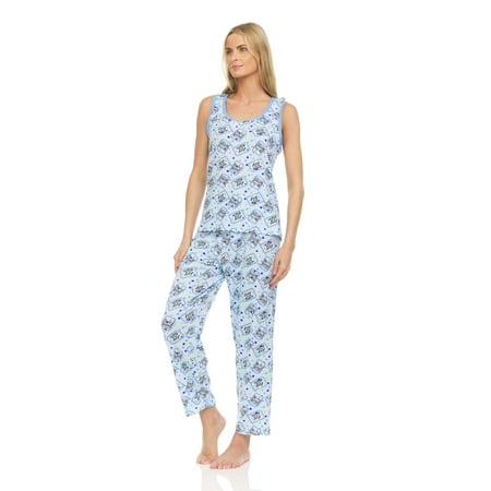 

Lati Fashion Women Sleeveless Pajamas Pants Set Female Sleepwear