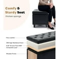 thumbnail image 4 of Tbfit Ottoman with Storage, 50.8" Upholstered Button Tufted End of Bed Bench with Safety Hinge & Rivets, Large Entryway Bench, Foot Rest Stool for Bedroom, Living Room (Beige), 4 of 18