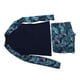 thumbnail image 4 of Traje de baño de dos piezas para mujer, de fibra de poliéster, de manga larga, con estampado de hojas, traje de baño para surfear, para piscina y playa, 4 of 15