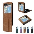 thumbnail image 1 of TECH CIRCLE Wallet Case for Samsung Galaxy Z Flip5 Samrtphone (2023) 6.7" - PU Leather Protective Case with Card Slots /Photo Holder, Slim Lightweight Phone Case Holder, Brown, 1 of 13