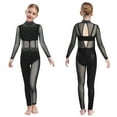 thumbnail image 6 of inlzdz Kids Girls Sparkly Rhinestone Full Body Dance Unitards Figure Skating Jumpsuit Gymnastic Dancewear Black 8, 6 of 6