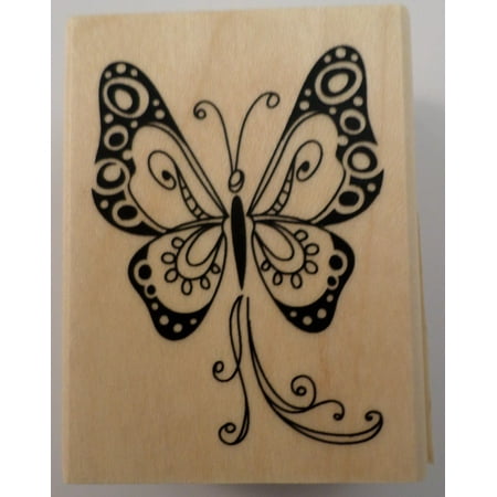 - BUTTERFLY SCRAPBOOKING WOOD MOUNTED RUBBER STAMP, wooden rubber stamp By Inkadinkado