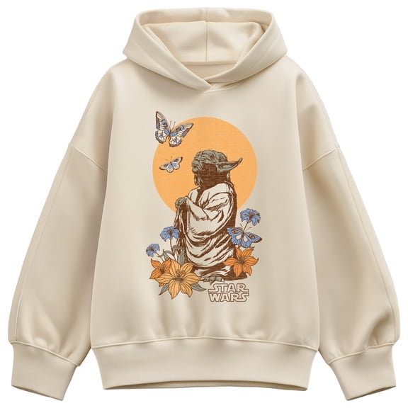 Star Wars - Floral Yoda - Women's Oversized Fleece Hoodie Sweatshirt