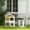 Nature Wood, White, Black, variant on Pawhut Large Outdoor Raised Painted Deluxe Wood Rabbit Hutch Bunny Outdoor Animal Cage Enclosure with Run