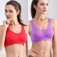 thumbnail image 5 of Sports Bra for Women, Seamless Comfortable Yoga Bra with Pads,Red, 5 of 7
