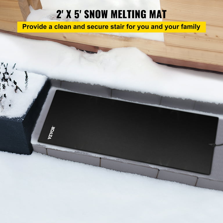 VEVOR Snow Melting Mat, 2ft x 5ft Heated Walkway Mat, 110V Snow