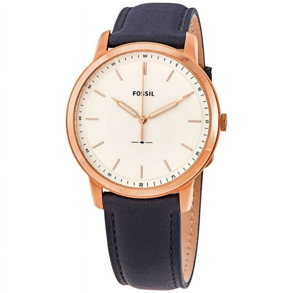 Men's Fossil The Minimalist Slim Blue Leather Band Watch FS5371