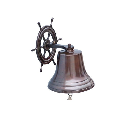 Ship Wheel Antique Copper Bell 6