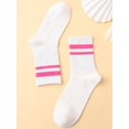 thumbnail image 2 of Vitoria Brayner 2pairs Sporty College Stripe & Letter Pattern Mid-Calf Socks, 2 of 4
