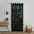 thumbnail image 4 of Mainstays Woven Stripe Sheer Indoor Curtain Single Panel, Tab Top, Rich Black, Polyester, 50"W x 84'L, Adult, 4 of 7