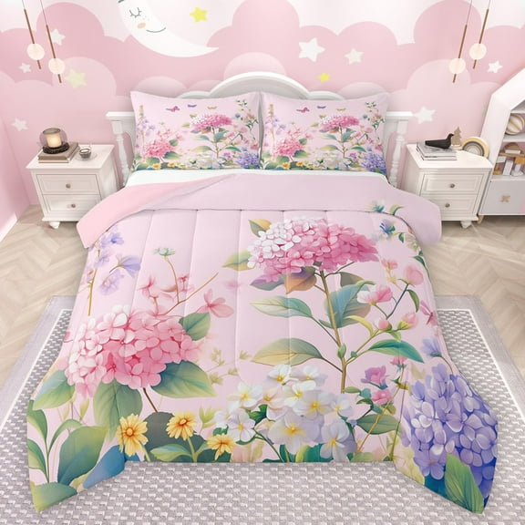 Castle Fairy Twin 2-Piece Flying Butterflies Floral Comforter Set