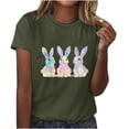 thumbnail image 1 of Pisexur Hauts pour Femmes, Hauts d'Été pour Femmes, Hauts d'Entraînement pour Femmes, T-Shirt Imprimé à Manches Courtes Col Rond Chandail Mode Vert Armée, P, 1 of 5