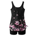 thumbnail image 6 of Ounisa Womens Blouson Striped Printed Push up Strappy T-Back Tankini Top with Shorts, 6 of 8
