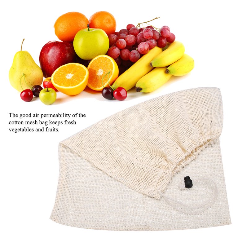 Lightweight Perfect for Fruits Vegetables Shopping and Storage. Recyclable Net Bags. Natural Cotton Mesh Bags Walmart