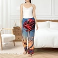 thumbnail image 4 of Salouo Sunset Rose Elegance Print Women's Pajama Pants Casual Loose Sweatpants PJs Flowy Pants Drawstring Palazzo for Women Wide Leg Pants Lounge Pajama -X-Large, 4 of 8