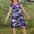 thumbnail image 5 of ATOGUTA Dress for Girls Summer Ruffle Sleeve A Line Casual Party Dresses for Kids Size 5T-14, Purple, 5 of 6