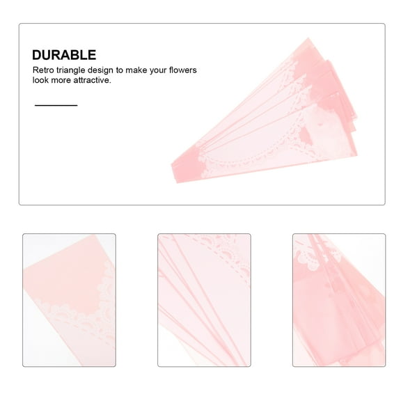 USHOBE Flower Packing Bags Pink Cellophane 20Pcs 19.7X5.5In