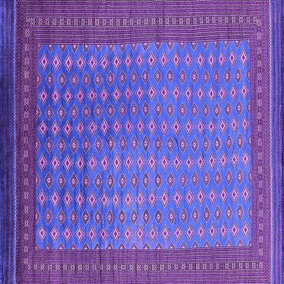 Ahgly Company Indoor Square Oriental Purple Industrial Area Rugs, 8' Square