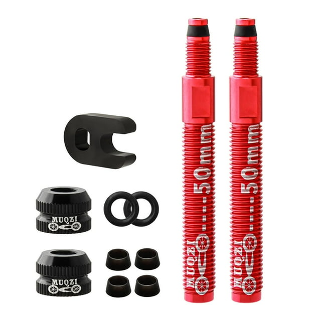 Almencla Bike Aluminum Alloy Tubeless Wheel Tire Presta Valve 50 2Pcs 50mm Red