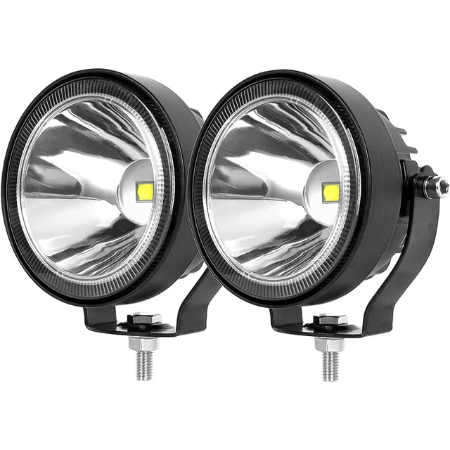 Barra de luz de cápsulas LED redondas de 4 pulgadas, luces LED de 60W para conducción todoterreno y antiniebla, barra de luz auxiliar para parachoques, compatible con vehículos de 12V y 24V