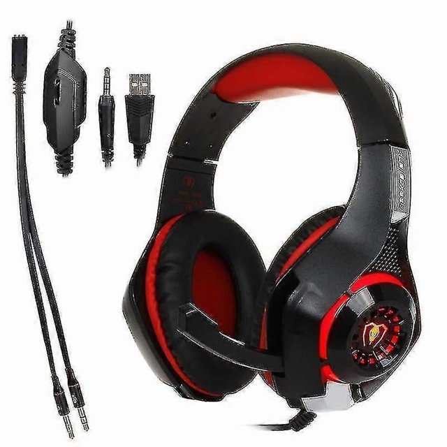 GM-1 Stereo Bass Gaming Wired Headphone with Microphone & LED Light, For PS4