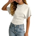 thumbnail image 3 of SOFTCCLO Girls T Shirts Short Sleeve Crewneck Solid Color Tops Pullover Loose Versatile Summer Casual Kids T Shirts Size 3-4Y, 3 of 10