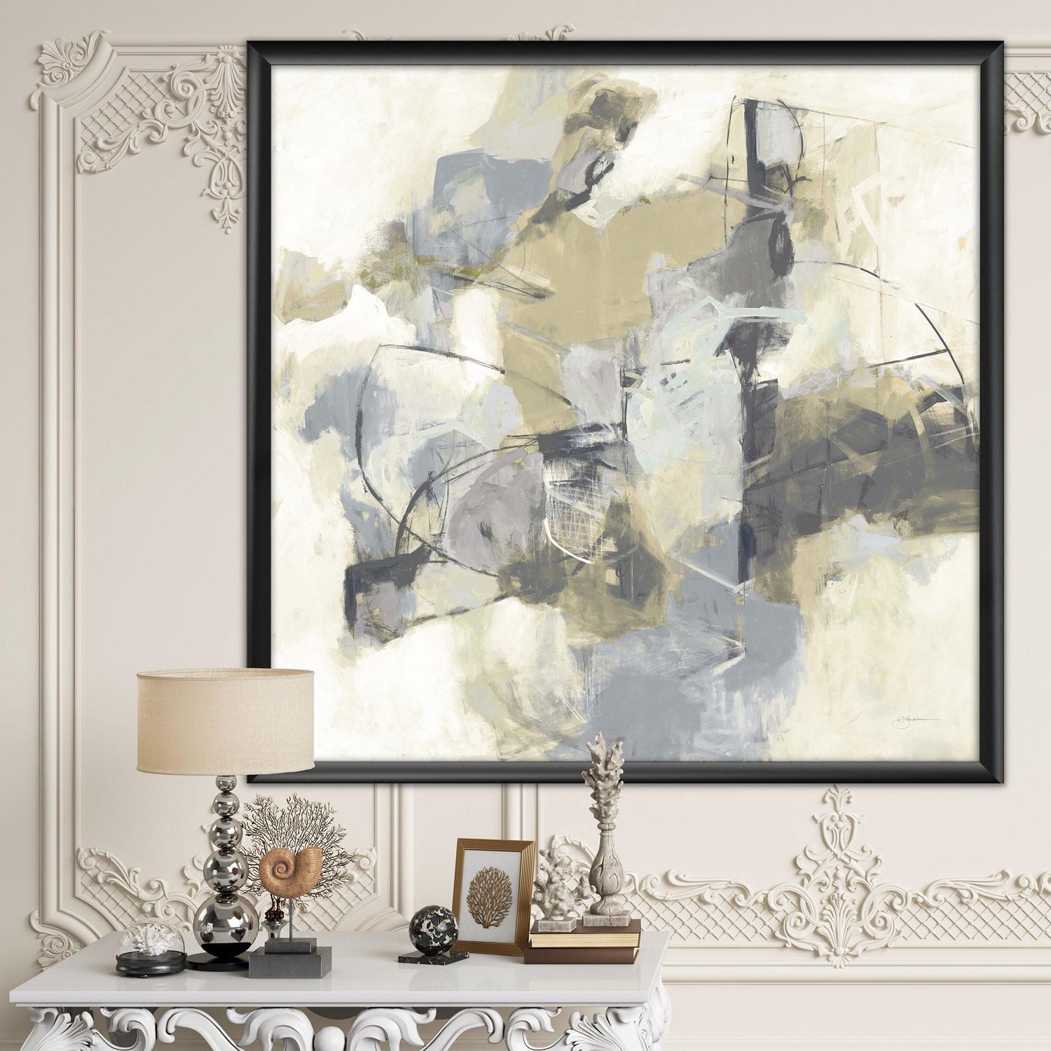 Designart Glam Cream Dream III Framed Wall Art