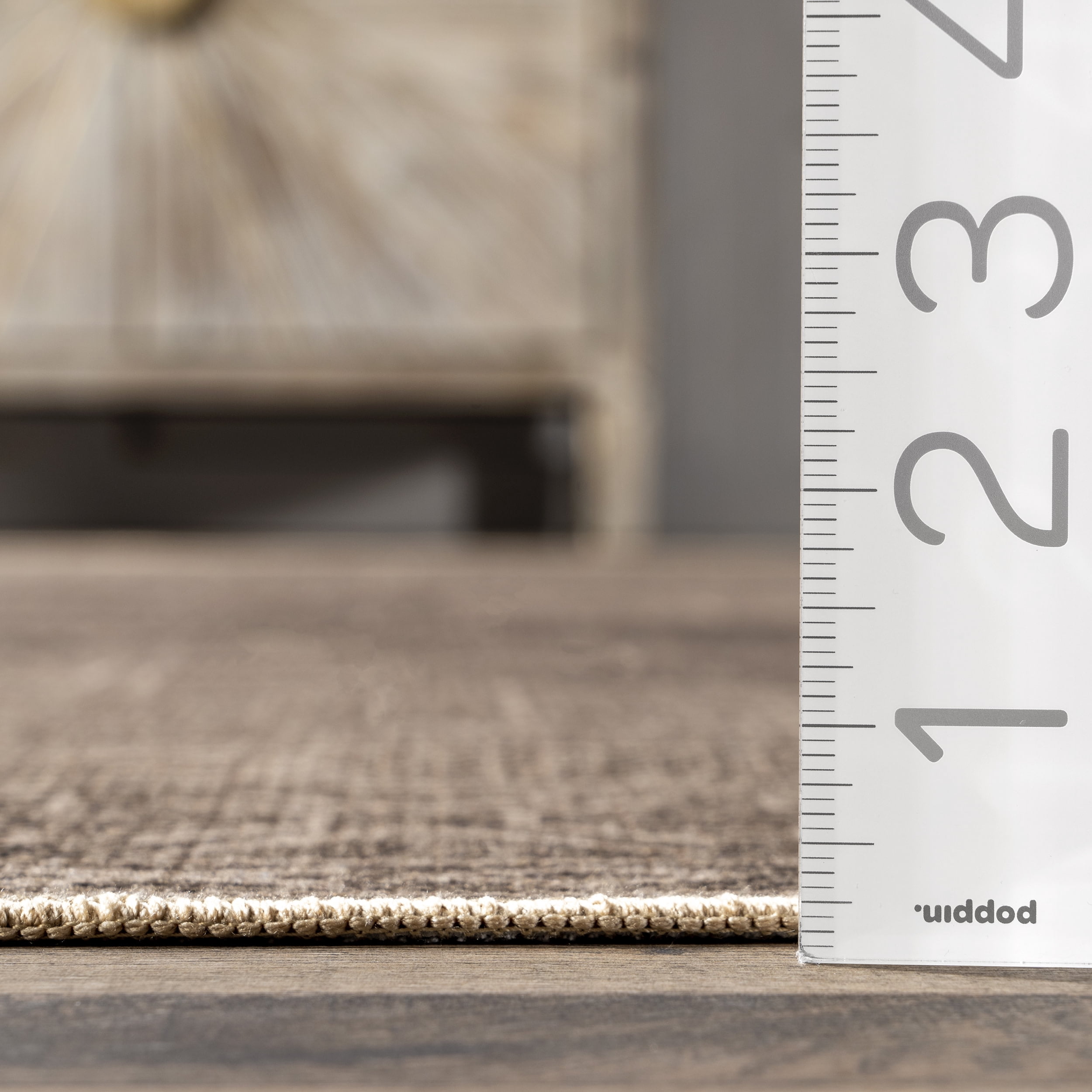 nuLOOM Lorna Faded Easy-Jute Machibne Washable Area Rug, 4' x 6', Natural