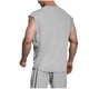 thumbnail image 3 of pstuiky Camisetas sin mangas para hombre, Camiseta deportiva sin mangas de cuello redondo, informal, de secado rápido, con botones y elástico, de color liso, para hombre Tops elegantes para mujer xxl, 3 of 5
