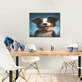 thumbnail image 5 of Gukieu Playful Smile Cute Dog Print Canvas Decorative Hanging Painting, Waterproof Art Wall Decoration with Frame, Suitable for Living Room, Bedroom, 5 of 6